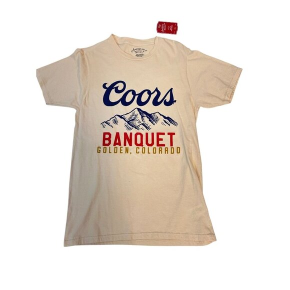 Coors Banquet T-Shirt American Needle Beige 100% Cotton Men's Small NWT - Picture 1 of 4